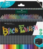 FABER-CASTELL Black Edition Bunstift - 100er Kartonetui Farbstiftetui 100 Farben sortiert soft 4 mm