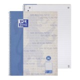 Oxford Collegeblock Recycling - A4+, 80 Blatt, liniert Rand links, blau OPTIK PAPER® 100% recycled