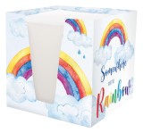RNK Verlag Notizklotz Rainbow - 900 Blatt, 70 g/qm, weiß, 92 x 92 x 92 mm Zettelbox Rainbow 70 g/qm