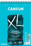 Canson® Aquarellblock - A5,  XL, 300g/qm, weiß, 20 Blatt Aquarellblock A5 300  g/qm weiß