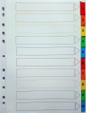 Zahlenregister - 1 - 10, Karton, A4, 10 Blatt + Indexblatt, weiß volldeckend Register A4 1 - 10