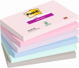 Post-it® Haftnotiz Super Sticky Notes Soulful Collection - 76 x 127 mm, 6x 90 Blatt, sortiert 76 mm