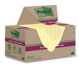 Post-it® SuperSticky Haftnotiz Super Sticky 100% Recycling Notes - 47,6 x 47,6 mm, gelb, 12x 70 Blatt