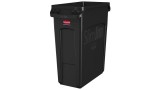 Rubbermaid® Slim Jim® Abfallbehälter mit Luftkanälen - 60 L, schwarz Abfallsammler 60 Liter