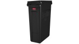 Rubbermaid® Slim Jim® Abfallbehälter mit Luftkanälen - 87 L, schwarz Abfallsammler 87 Liter