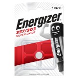 Energizer Knopfzellen-Batterie Silberoxid V357/303 1,55V - 1 Stück Knopfzellen-Batterie 1,55 Volt