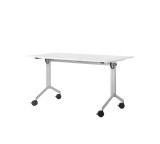 VEPA Klapptisch auf Rollen - 160 x 70 cm ,weiß Tisch weiß/rot 160 cm 74 cm 70 cm