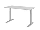 Hammerbacher Schreibtisch T-Fuß elektrisch - 160 x 80 x 70-120 cm, höhenverstellbar, grau/silber