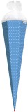 Roth Schultüte Bastelset Punkte - hellblau, sechseckig, 85 cm Rot(h)-Spitze (100% fester) hellblau