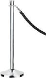 Alco Personenleitsystem Seilständer - Chrom mit schwarzer Kordel ca. 150 cm Innenbereich Absperrung
