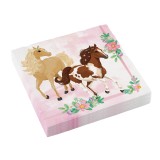 amscan® Lunchservietten Beautiful horses - 33 x 33 cm, 20 Stück Servietten Party - Kinder 3-lagig