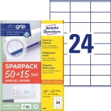 Avery Zweckform® 6602 Universal-Etiketten ultragrip - 70 x 36 mm, weiß, 1.560 Etiketten, permanent