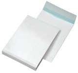 elepa Faltentaschen - B4, ohne Fenster, 40 mm-Falte, Klotzboden, haftklebend, 140 g/qm, weiß, 250 Stück
