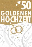 Goldhochzeitskarte - inkl. Umschlag Mindestabnahmemenge - 5 Stück. Glückwunschkarte inkl. Umschlag