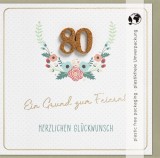 Geburtstagskarte Moments Zahl 80 - inkl. Umschlag Mindestabnahmemenge - 3 Stück Geburtstag 80 Jahre