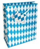 Geschenktragetasche Bayernraute - 18 x 21 x 8 cm, blau/weiß Mindestabnahmemenge - 6 Stück. neutral