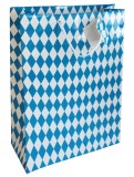 Geschenktragetasche Bayernraute - 25 x 33 x 11 cm, blau/weiß Mindestabnahmemenge - 6 Stück. 25 cm
