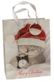 Weihn. Geschenktragetasche Katze - 18 x 23 x 10 cm Mindestabnahmemenge - 10 Stück. Katze 18 cm