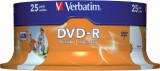 VERBATIM DVD-R - 4.7GB/120Min, 16-fach/Spindel, bedruckbar, Packung mit 25 Stück DVD-R 4.7GB/120Min