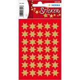 HERMA 3904 Sticker DECOR Sterne 6-zackig, gold Ø 16 mm Mindestabnahmemenge = 10 Pack Sterne gold