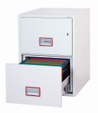 PHÖNIX SAFE Hängeregistraturenschrank Vertical Fire File, 2 Laden weiß, Zylinder-Schloss weiß