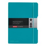 HERLITZ Notizheft flex - A5, PP, 2x 40 Blatt, liniert/kariert, türkis Inhalt austauschbar Notizheft