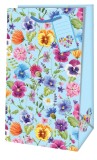 Geschenktragetasche Stiefmütterchen weiß - 11 x 21 x 6,5 cm Mindestabnahmemenge - 5 Stück. Blumen