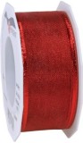 Zierband mit Draht Luxury - 40 mm x 20 m, rot Geschenkband rot 40 mm 20 m Polypropylen