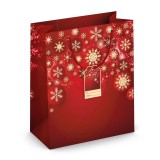 Weihnachts-Geschenktragetasche Flocken, 33x26,7x13,7cm Geschenktragetasche Flocken 267 mm 137 mm