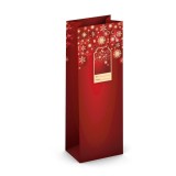 Weihnachts-Geschenktragetasche Flocken, 36x12,6x8,9cm Flaschentragetasche Flocken 126 mm 89 mm