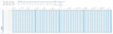 RNK Urlaubsübersicht - max. 26 Mitarbeiter, 100 x 29,7 cm Urlaubsplaner 2025 Monat/Tage 100 cm