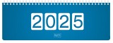 HÄFFT Tischkalender  - 1 Woche / 2 Seite, 29,7 x 11 cm, königsblau nachhaltig & klimaneutral 2025