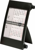 RIDO 3-Monats-Kalender - 18,3 x 11 cm, schwarz Tischkalender 2025 und Folgejahr 3 Monate / 1 Seite