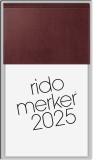 RIDO Tagesblock merker® - 1 Tag / 1 Seite, 10,8 x 20,1 cm, dunkelrot Tischkalender 2025 10,8 cm