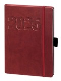 BSB Buchkalender V-book - A5, 1 Woche / 2 Seiten, Kunstleder, bordeaux Buchkalender 2025 bordeaux