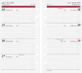 RIDO Timing 2 Einlage Wochenplaner - 1 Woche / 2 Seiten, 9,3 x 17,2  cm Ersatzkalender 2025 Timing 2