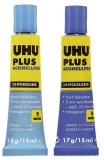 UHU PLUS SCHNELLFEST, 2-Komponenten-Epoxidharzkleber, ohne Lösungsmittel, 35 g Komponentenkleber