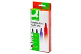 Q-CONNECT Permanentmarker - ca. 2 - 5 mm, 4-er Pack Permanentmarker blau, rot, 2 x schwarz