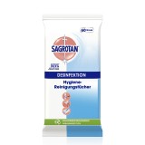 SAGROTAN Hygiene-Reinigungstücher - 60 Stück Desinfektionstücher 60 Stück