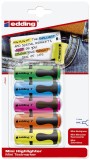 EDDING 7 Textmarker mini highlighter, 1-3 mm, 5er Set Basicfarben Textmarker 1-3 mm Keilspitze